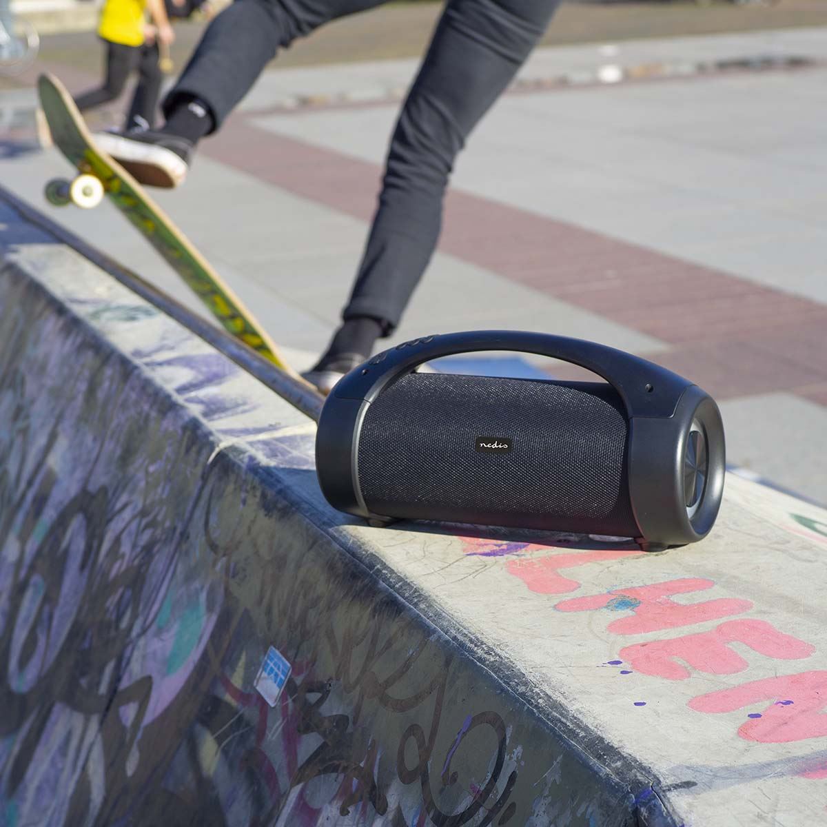 Nedis Bluetooth® Party Boombox | 6 hrs | 2.0 | 50 W | Media playback: AUX / USB | IPX5 | Linkable | Carrying handle | Party lights | Black