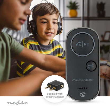 Nedis Bluetooth® Transmitter Receiver | Connection input: USB-C™ Female | Connection output: 3.5 mm | SBC | Up to 1 Device | Maximum battery play time: 8.5 hrs | Black