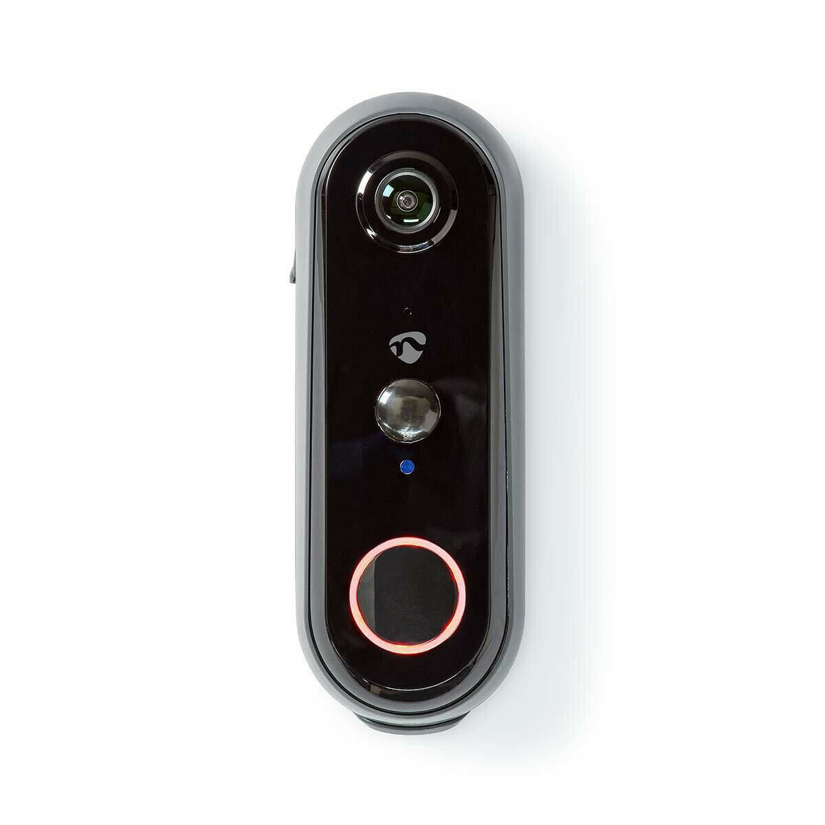 Nedis SmartLife Video Doorbell | Wi-Fi | Battery Powered | Full HD 1080p | Cloud Storage (optional) / microSD (not included) | IP54 | With motion sensor | Night vision | Grey