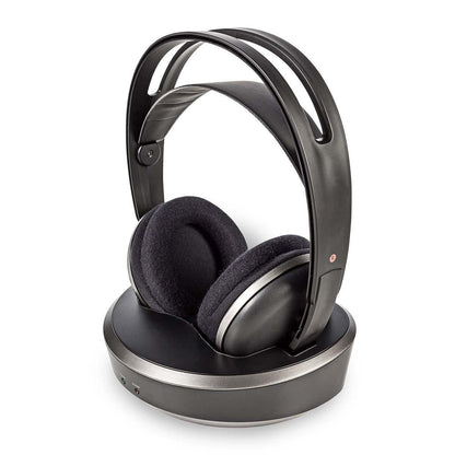 Nedis Wireless TV Headphones | RF | Over-Ear | Maximum battery play time: 11 hrs | 100 m | Digital Audio | Charging dock | Black / Silver