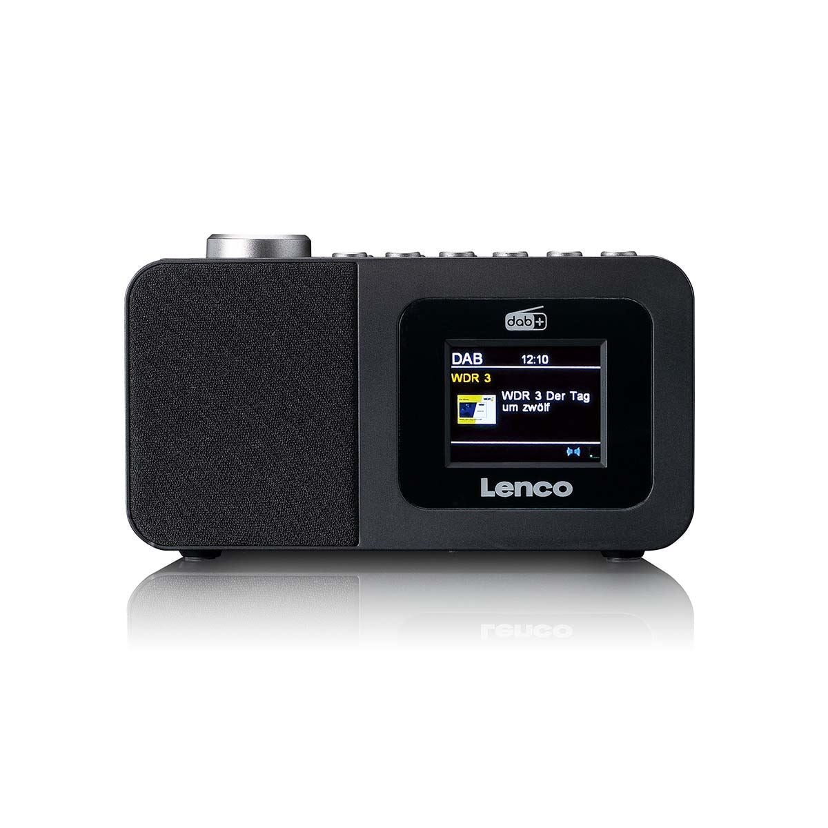 Lenco DAB+/FM Radio Alarm Clock with LCD Colour display, Sleep timer, and Dual Alarm function - Black