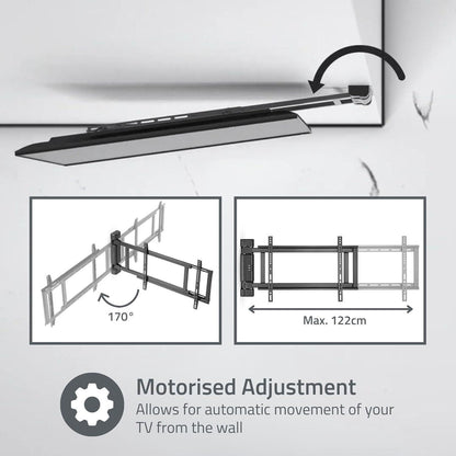 Nedis Motorised TV Wall Mount | 32 - 75 " | Maximum supported screen weight: 50 kg | Rotatable | Minimum wall distance: 56 mm | Remote controlled | ABS / Steel | Black