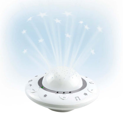 Alecto Starry Sky Nusery Projector | Adjustable Play Time | Voice Activated | Music & Light | White / Grey