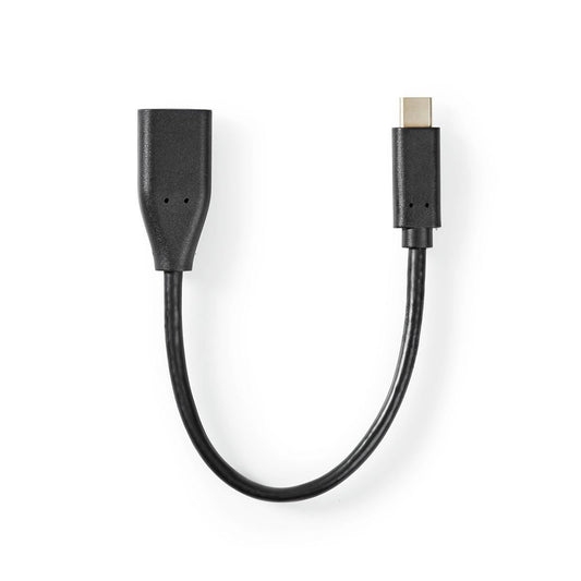 Nedis CCGT61710BK02 | USB-C™ Adapter | USB 3.2 Gen 1 | USB-C™ Male | USB-A Female | 5 Gbps | OTG | 0.20 m | Round | Nickel Plated | PVC | Black | Tag
