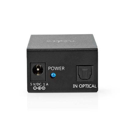 Nedis Digital Audio Splitter | 2-way | Connection input: TosLink Female | Connection output: 2x TosLink | Push Button | Metal | Black