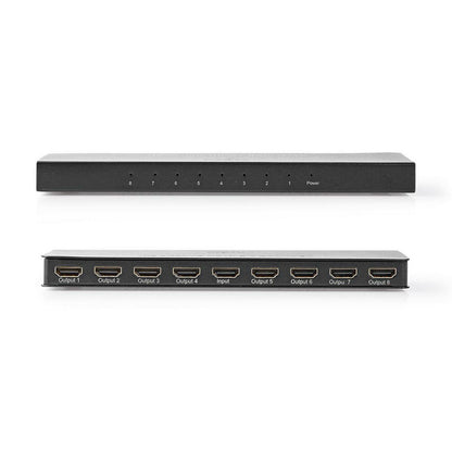 Nedis HDMI™ Splitter | 8 port(s) | HDMI™ Input | 8x HDMI™ Output | 4K@60Hz | 18 Gbps | Metal | Anthracite