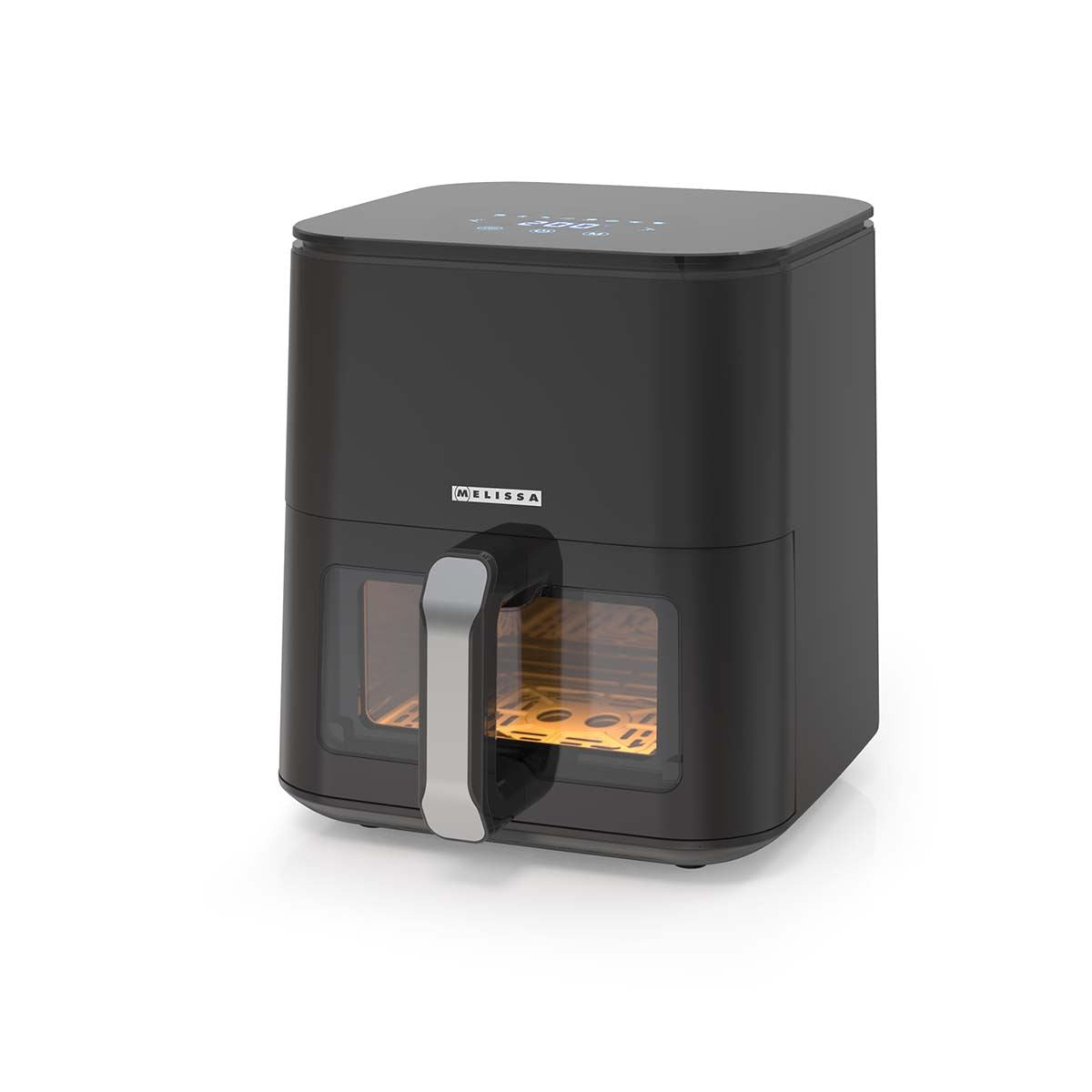 MELISSA 5L Hot Air Fryer Sleek XL for Healthy Low Fat Cooking, with Adjustable Temperature, Digital Display Control, 8 Presets and 60 Minute Timer  - Black
