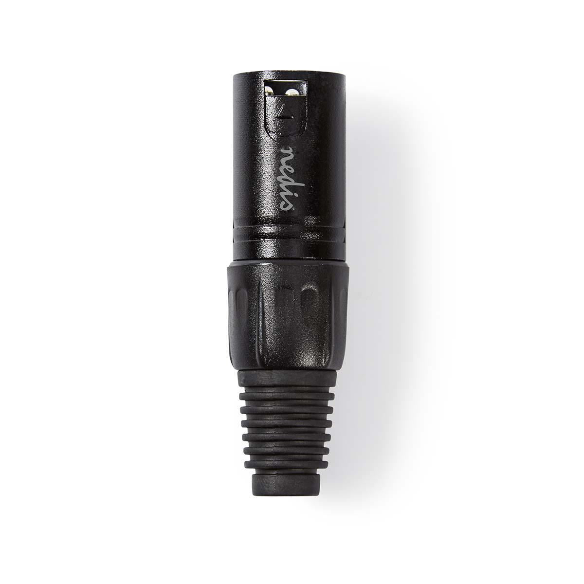 Nedis XLR Connector | Straight | Male | Nickel Plated | Soldering | Cable input diameter: 5.0 mm | Metal | Black | 1 pcs | Polybag