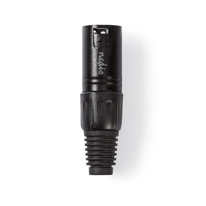 Nedis XLR Connector | Straight | Male | Nickel Plated | Soldering | Cable input diameter: 5.0 mm | Metal | Black | 1 pcs | Polybag