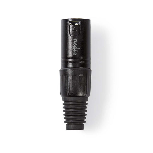 Nedis XLR Connector | Straight | Male | Nickel Plated | Soldering | Cable input diameter: 5.0 mm | Metal | Black | 1 pcs | Polybag