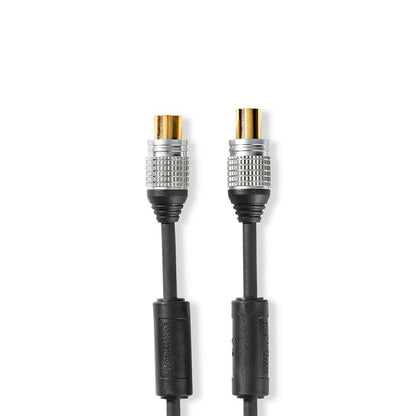 Nedis Coax Cable | IEC (Coax) Male | IEC (Coax) Female | Gold Plated | 75 Ohm | Double Shielded | 10.0 m | Round | PVC | Anthracite | Clamshell