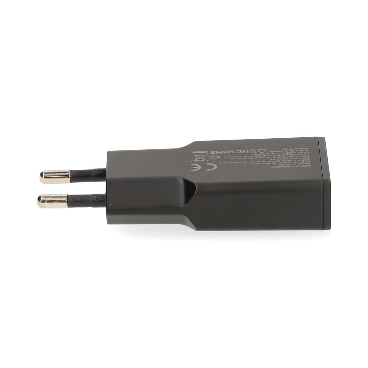 Nedis Wall Charger | 30 W | GaN | PD3.0 30W | Quick charge feature | 1.5 / 2.0 / 2.5 / 3.0 A | Number of outputs: 2 | USB-A / USB-C™ | Automatic Voltage Selection | Black