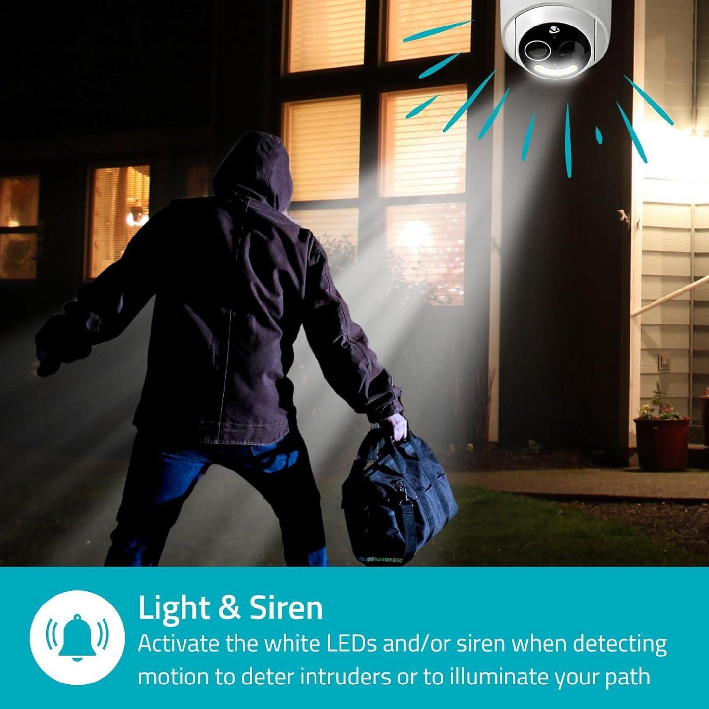 Nedis SmartLife Outdoor Camera | 4G | Full HD 1080p | Pan tilt | IP65 | Cloud Storage (optional) / microSD (not included) | 5 V DC | With motion sensor | Night vision | White