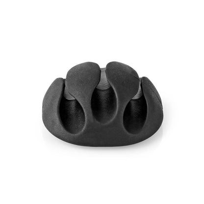 Nedis CMGC20034BK | Cable Management | Cable Clip | Click and Go | 4 pcs | Number of slots: 3 Slots | Maximum cable thickness: 5.3 mm | TPE | Black