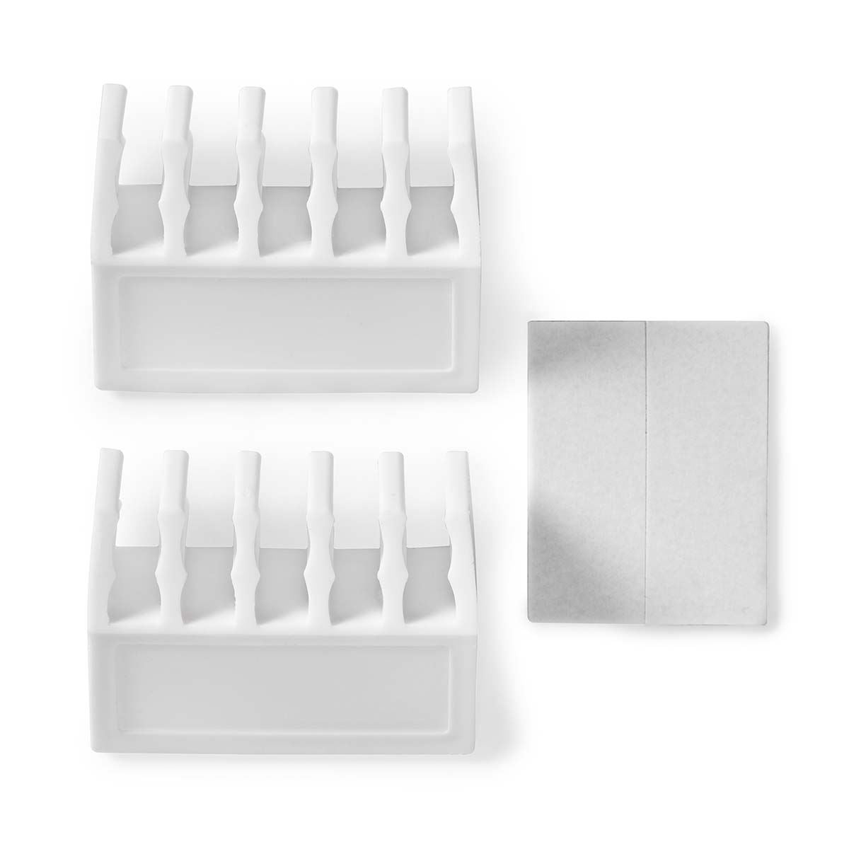 Nedis CMGC21052WT | Cable Management | Cable Clip | Click and Go | 2 pcs | Number of slots: 5 Slots | Maximum cable thickness: 7.1 mm | Polypropylene | White
