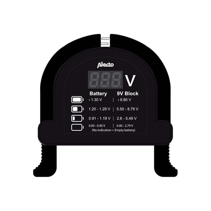 Alecto Digital LCD Battery tester for AA AAA C D 9V (PP3) & Button Cell Batteries | Black