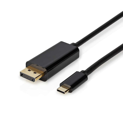 Nedis USB-C™ Adapter | USB 3.2 Gen 1 | USB-C™ Male | DisplayPort Male | 4K@60Hz | 2.00 m | Round | Gold Plated | PVC | Black | Label