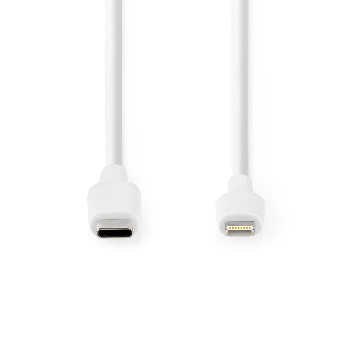Nedis Lightning Cable | USB 2.0 | Apple Lightning 8-Pin | USB-C™ Male | 480 Mbps | Nickel Plated | 1.00 m | Round | PVC | White | Box | 17.081.036