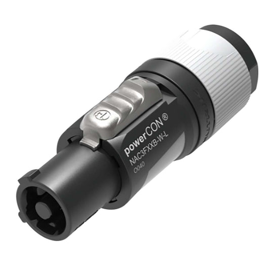Neutrik NAC3FXXB-W-L locking AC mains cable connector