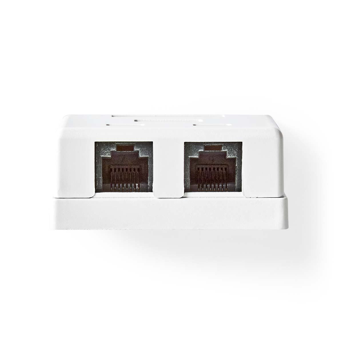 Nedis Network Wall Box | On-Wall | 2 port(s) | UTP CAT6 | Straight | Female | Gold Plated | PVC | White | Envelope