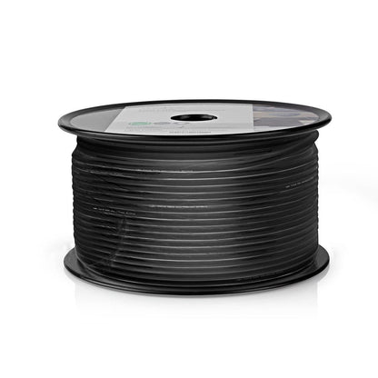 Nedis CSBR0210BK1000 | Coax Cable On Reel | RG174 | 50 Ohm | Single Shielded | ECA | 100.0 m | Coax | PVC | Black | Reel
