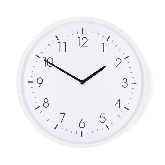 Nedis CLWA1426WT | Wall Clock | Diameter: 360 mm | ABS | Silent movement | White
