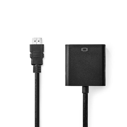 Nedis HDMI™ Adapter | HDMI™ Connector | VGA Female / 3.5 mm Female | Nickel Plated | Straight | PVC | Black | 1 pcs | Box | 17.081.151