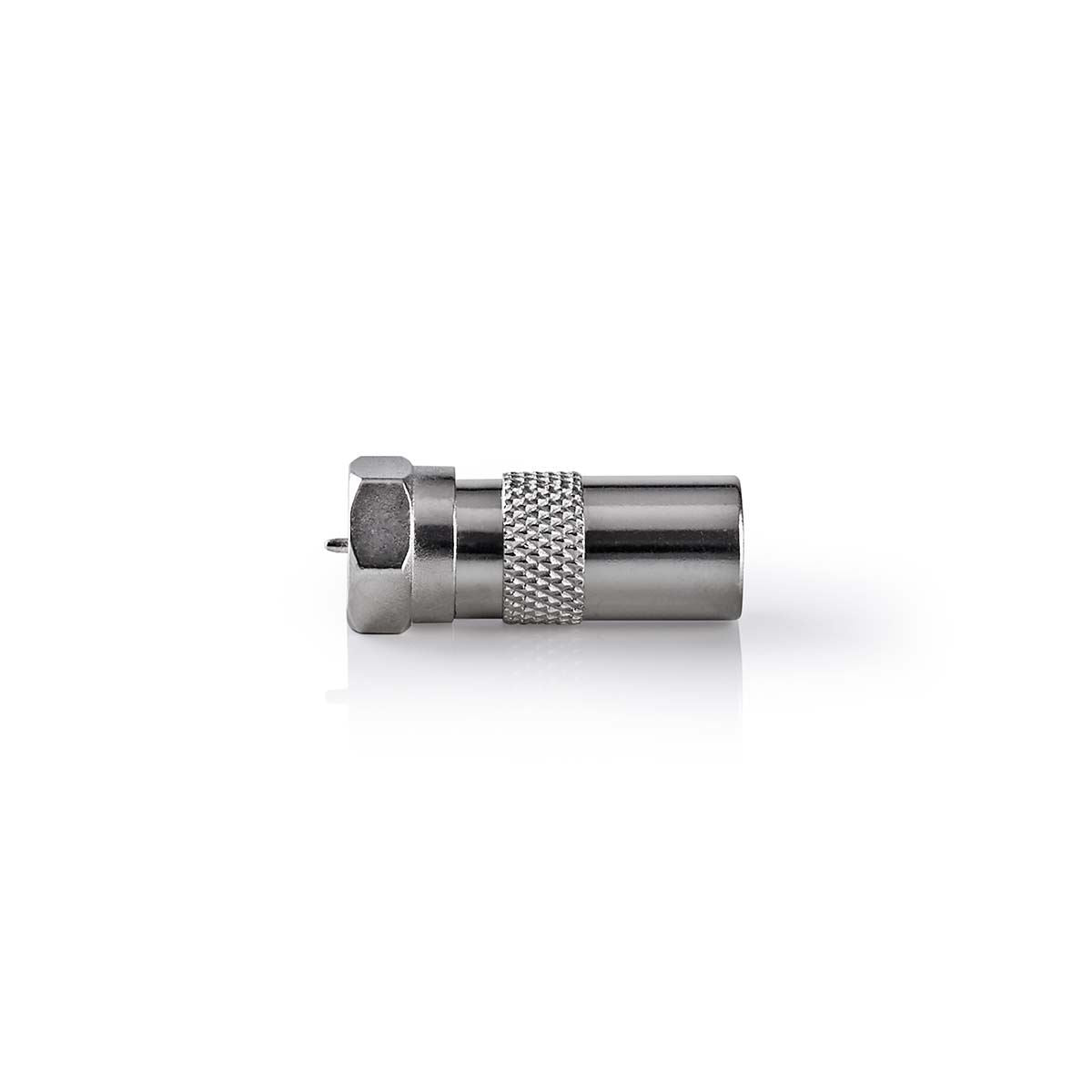 Nedis Satellite & Antenna Adapter | F Male | IEC (Coax) Male | Nickel Plated | 75 Ohm | Straight | Metal | Silver | 1 pcs | Box