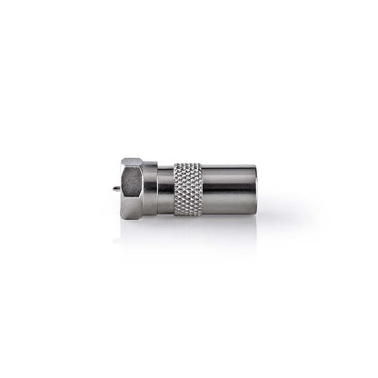 Nedis Satellite & Antenna Adapter | F Male | IEC (Coax) Male | Nickel Plated | 75 Ohm | Straight | Metal | Silver | 1 pcs | Box