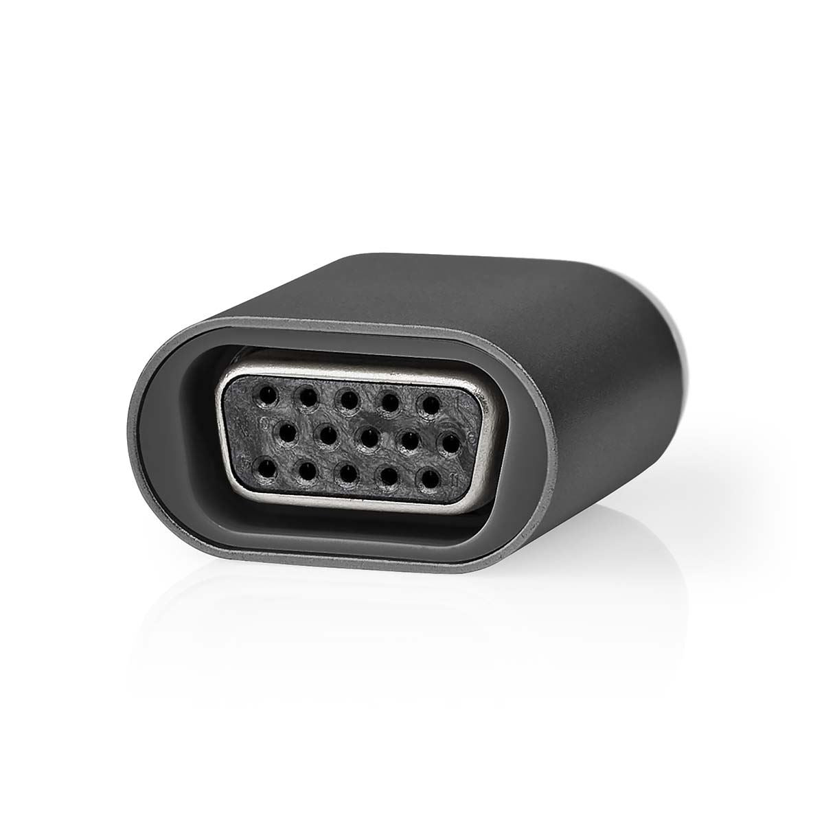 Nedis USB-C™ Adapter | USB 3.2 Gen 1 | USB-C™ Male | VGA Female | Full HD 1080p | Round | Nickel Plated | Black / Grey | Envelope
