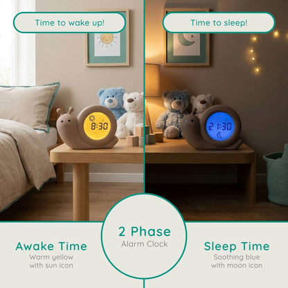 Alecto BC110GN SIMON | Sleep Trainer & Night Lamp Light / Alarm Clock - Green