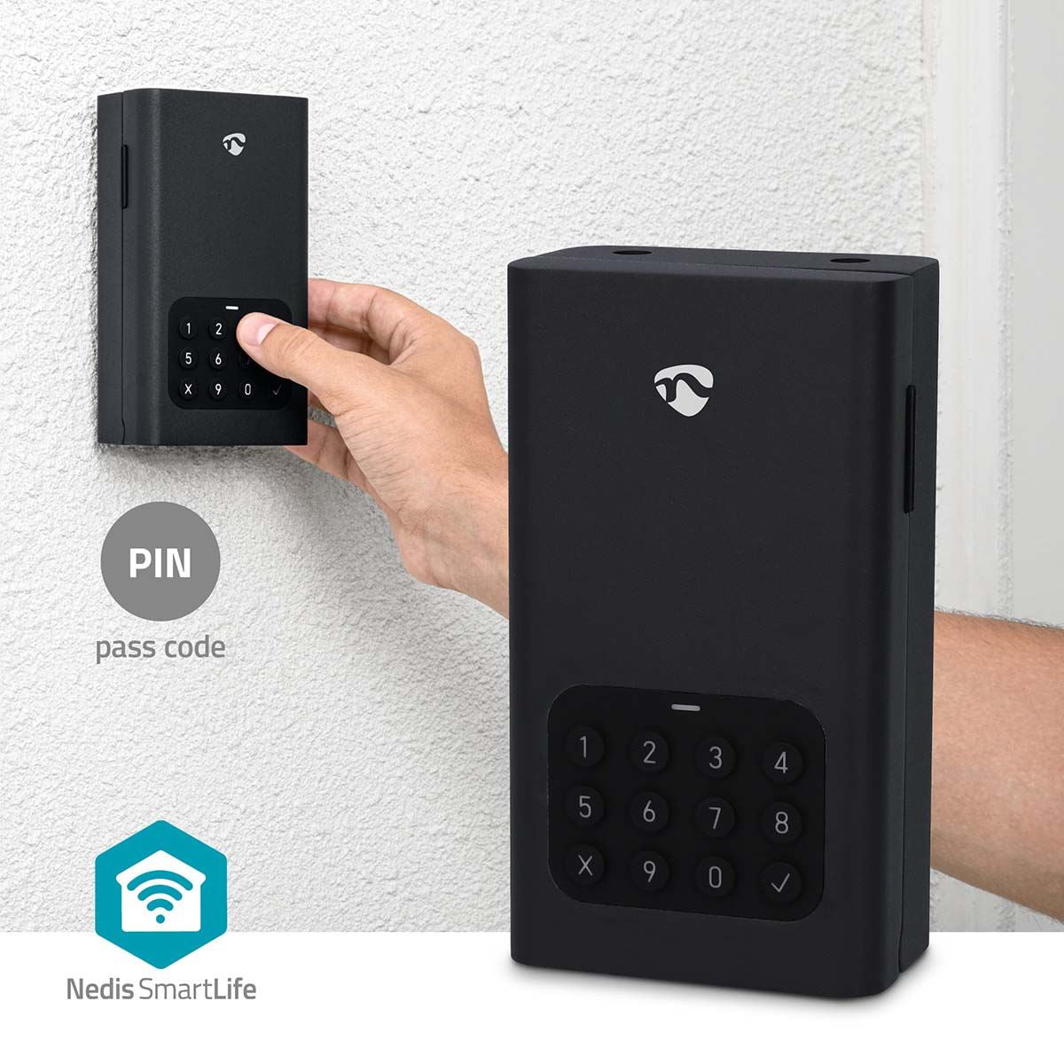 Nedis SmartLife Key Box | Key Safe | Bluetooth® | Outdoor | Key Lock | IPX5 | Black