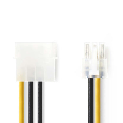 Nedis Internal Power cable | Molex Male | PCI Express Male | Gold Plated | 0.20 m | Round | PVC | Black / Yellow | Envelope