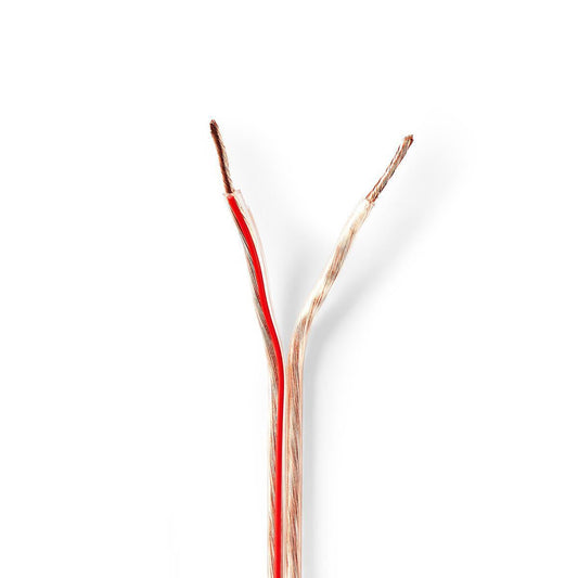 Nedis Speaker Cable | 2 x 1.50 mm² | Copper | 100.0 m | Round | PVC | Transparent | Reel