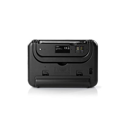 Nedis FM Radio | Portable Design | FM | Battery Powered / Mains Powered | Analogue | 2.4 W | Black White Screen | Headphone output | Carrying handle | Black / White