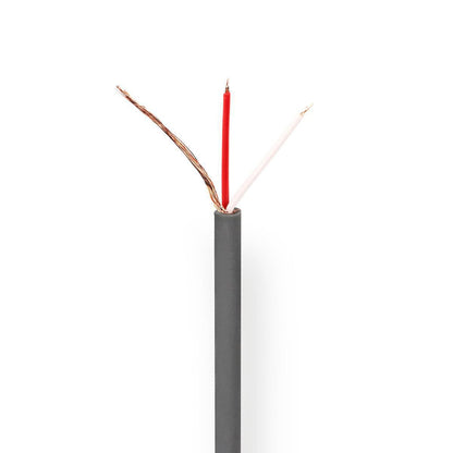 Nedis Microphone Cable | 2 x 0.12 mm² | Copper | 100.0 m | Round | PVC | Dark Grey | Reel