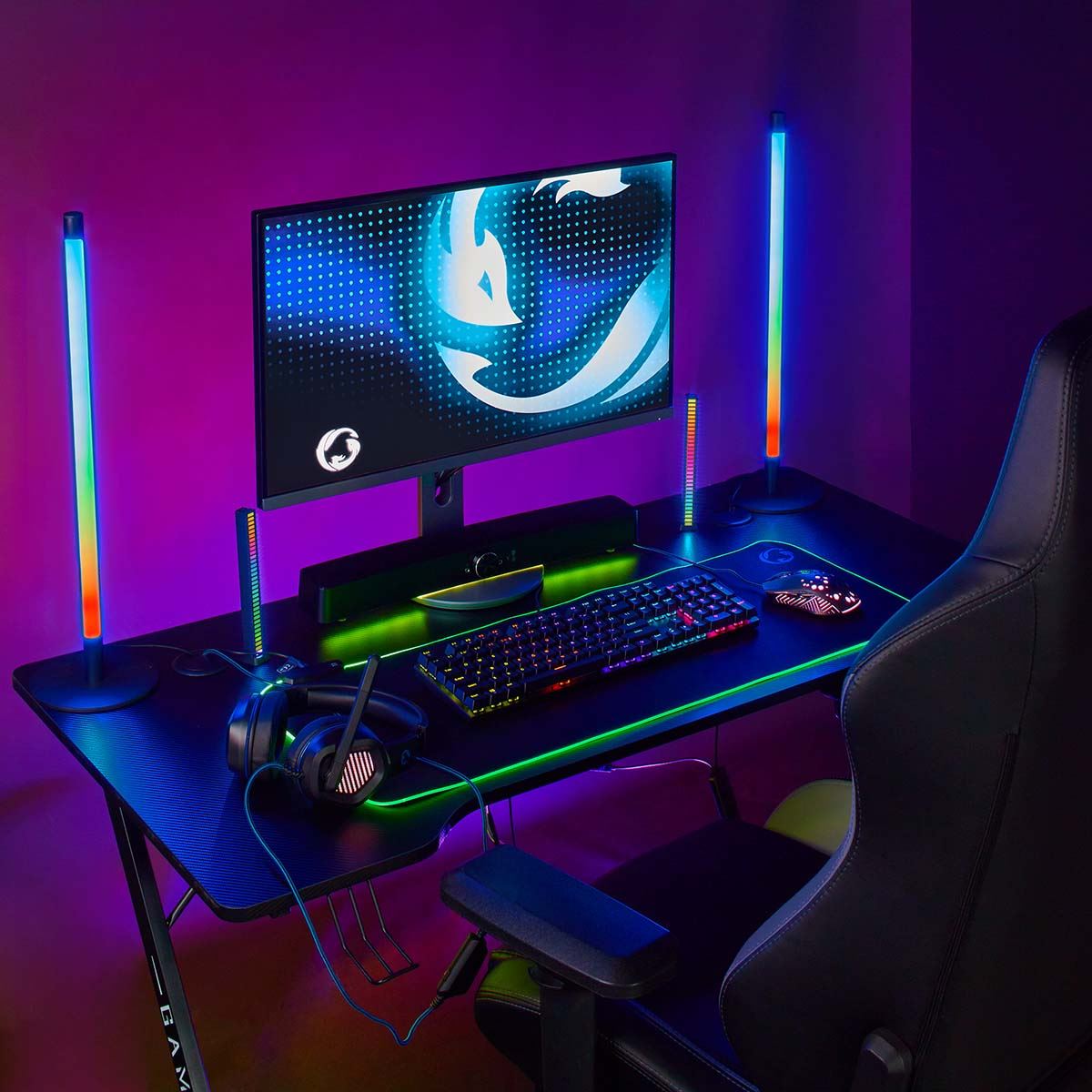 Nedis Gaming Light | RGB | Battery Powered | Used for: Desktop / Notebook | Black