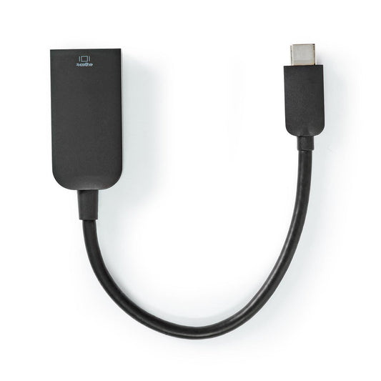 Nedis USB-C™ Adapter | USB 3.2 Gen 1 | USB-C™ Male | HDMI™ Output | 4K@60Hz | 0.20 m | Round | Nickel Plated | PVC | Black | Polybag