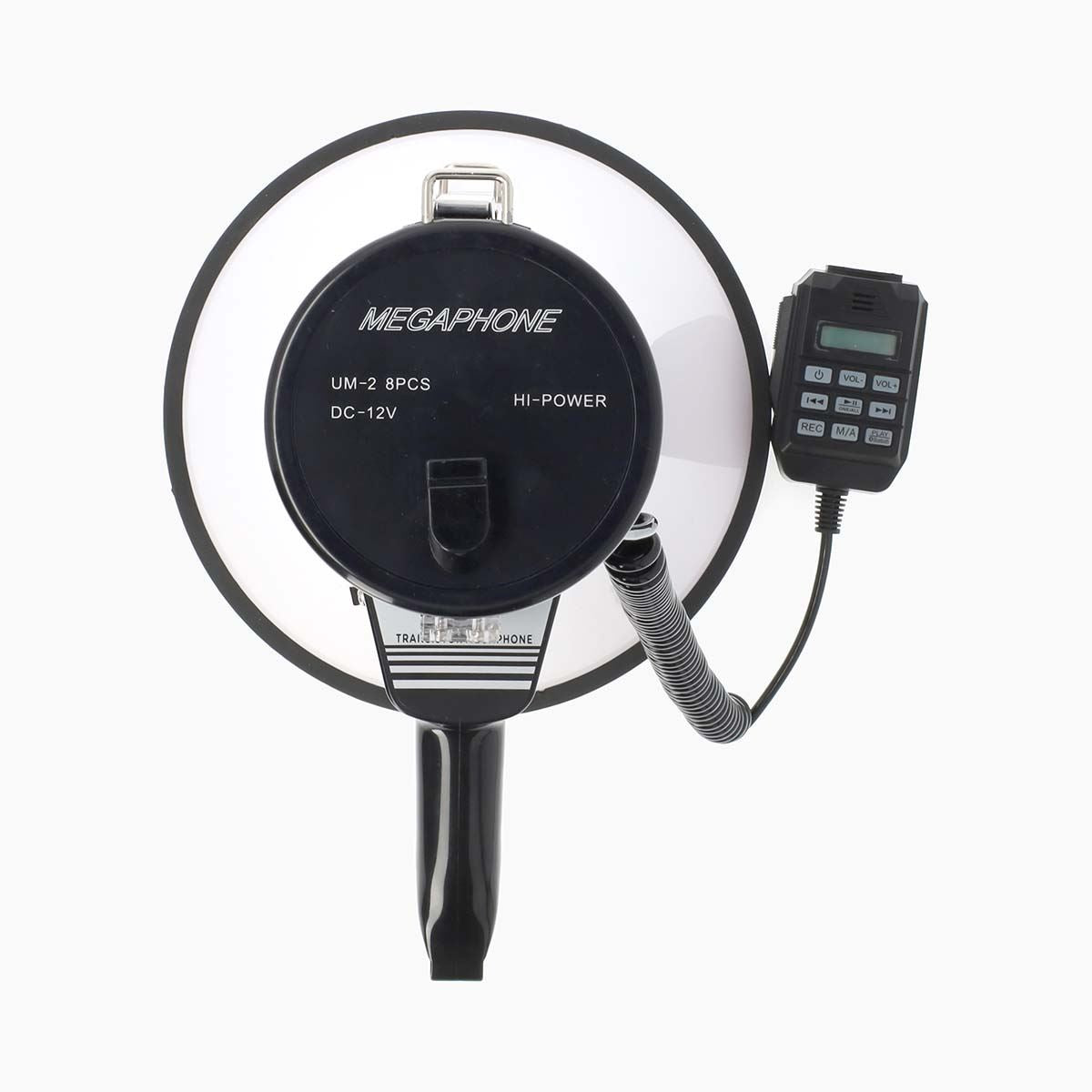 Nedis Megaphone | Maximum range: 1500 m | Maximum Volume control: 120 dB | Detachable Microphone | Built-in siren | Bluetooth® | Recording function | USB playback | Shoulder strap | Black / White