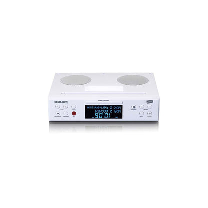 Lenco KCR-190WH | Under Cabinet Kitchen Clock DAB+ / FM Radio| Bluetooth® Speaker | Remote Control | White