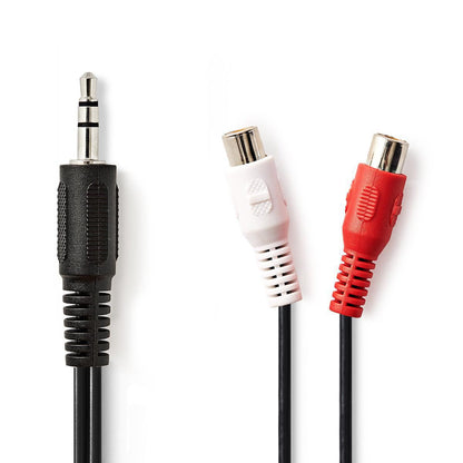 Nedis Stereo Audio Cable | 3.5 mm Male | 2x RCA Female | Nickel Plated | 0.20 m | Round | Box