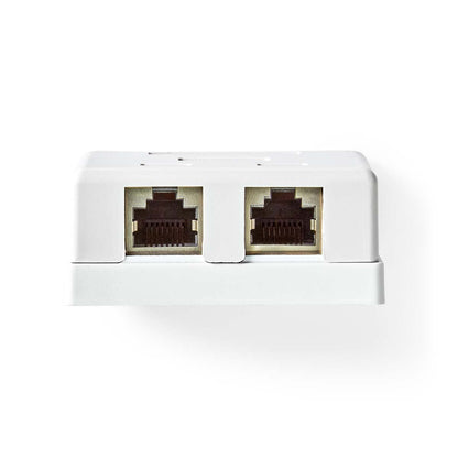 Nedis Network Wall Box | On-Wall | 2 port(s) | STP CAT6 | Straight | Female | Gold Plated | PVC | White | Envelope