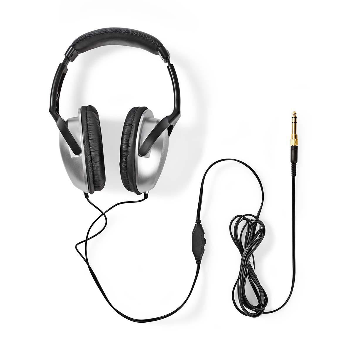 Nedis Over-Ear Wired Headphones | Cable length: 6.00 m | Volume control | Black / Silver