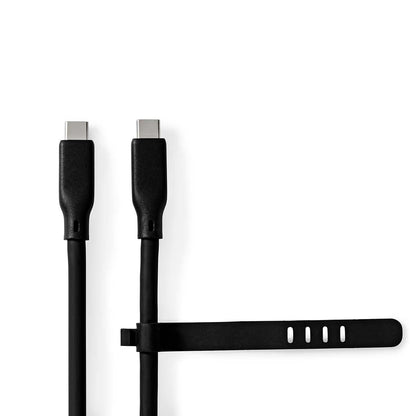 Nedis USB Cable | USB 3.2 Gen 2 | USB-C™ Male | USB-C™ Male | 240 W | 8K@30Hz | 20 Gbps | Nickel Plated | 1.00 m | Round | Silicone | Black | Box