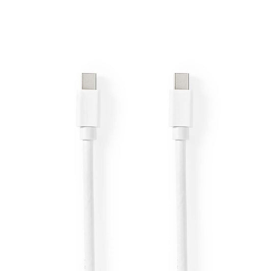 Nedis Mini DisplayPort Cable | DisplayPort 1.4 | Mini DisplayPort Male | Mini DisplayPort Male | 48 Gbps | Nickel Plated | 2.00 m | Round | PVC | White | Blister
