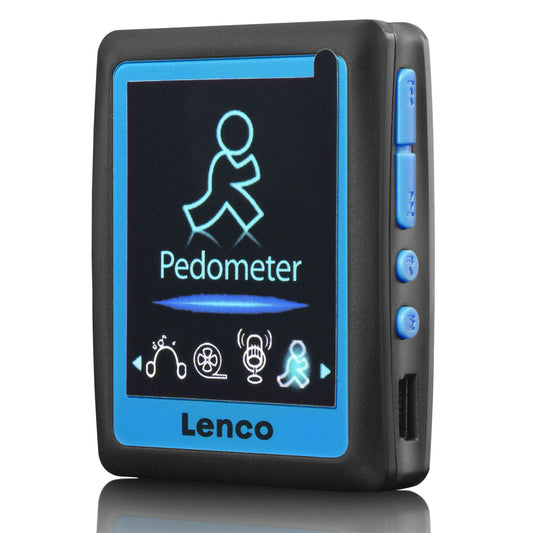 Lenco PODO-152 BLUE | MP3/4 Player with Pedometer | 4GB | Blue