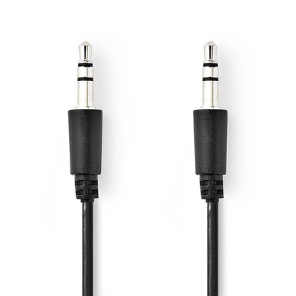 Nedis CAGL22005BK10 | Stereo Audio Cable | 3.5 mm Male | 3.5 mm Male | Nickel Plated | 1.00 m | Round | Black | Label