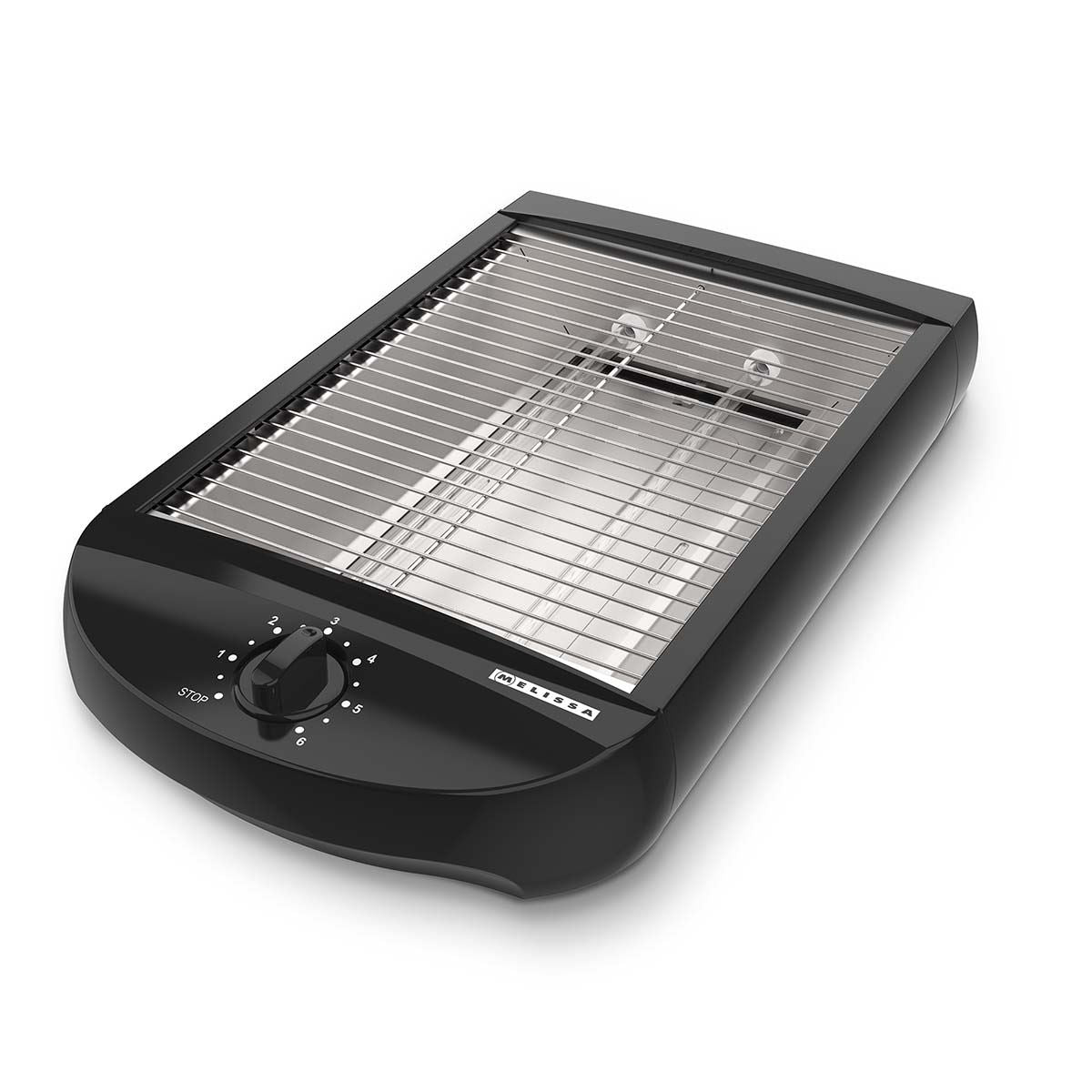 MELISSA Flat Bed Toaster | Removable Crumb Tray | Auto Off | Buzzer | 600W | Black