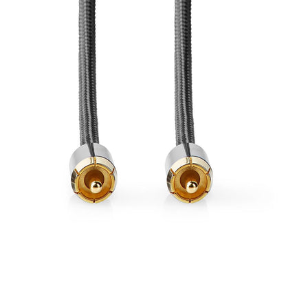 Nedis Subwoofer Cable | RCA Male | RCA Male | Gold Plated | 3.00 m | Round | 4.5 mm | Anthracite / Gun Metal Grey | Cover Box
