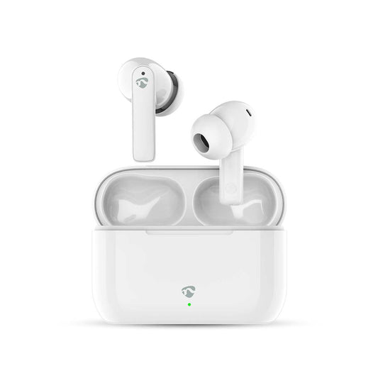 Nedis Fully Wireless Earphones | Bluetooth® | Battery play time: 24 hrs | Touch Control | Charging case | Wireless charging case | Built-in microphone | Voice control support | Noise canceling | IPX4 | White